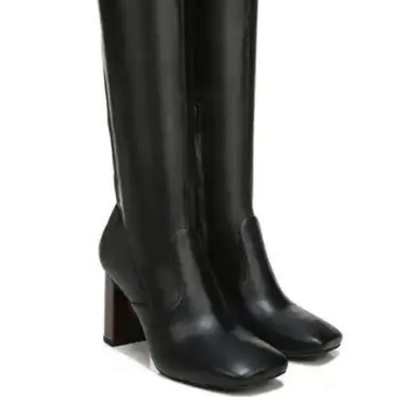 FRANCO SARTO Borne Black Faux Leather Wide-Calf Boots Size 8 - Picture 4 of 12